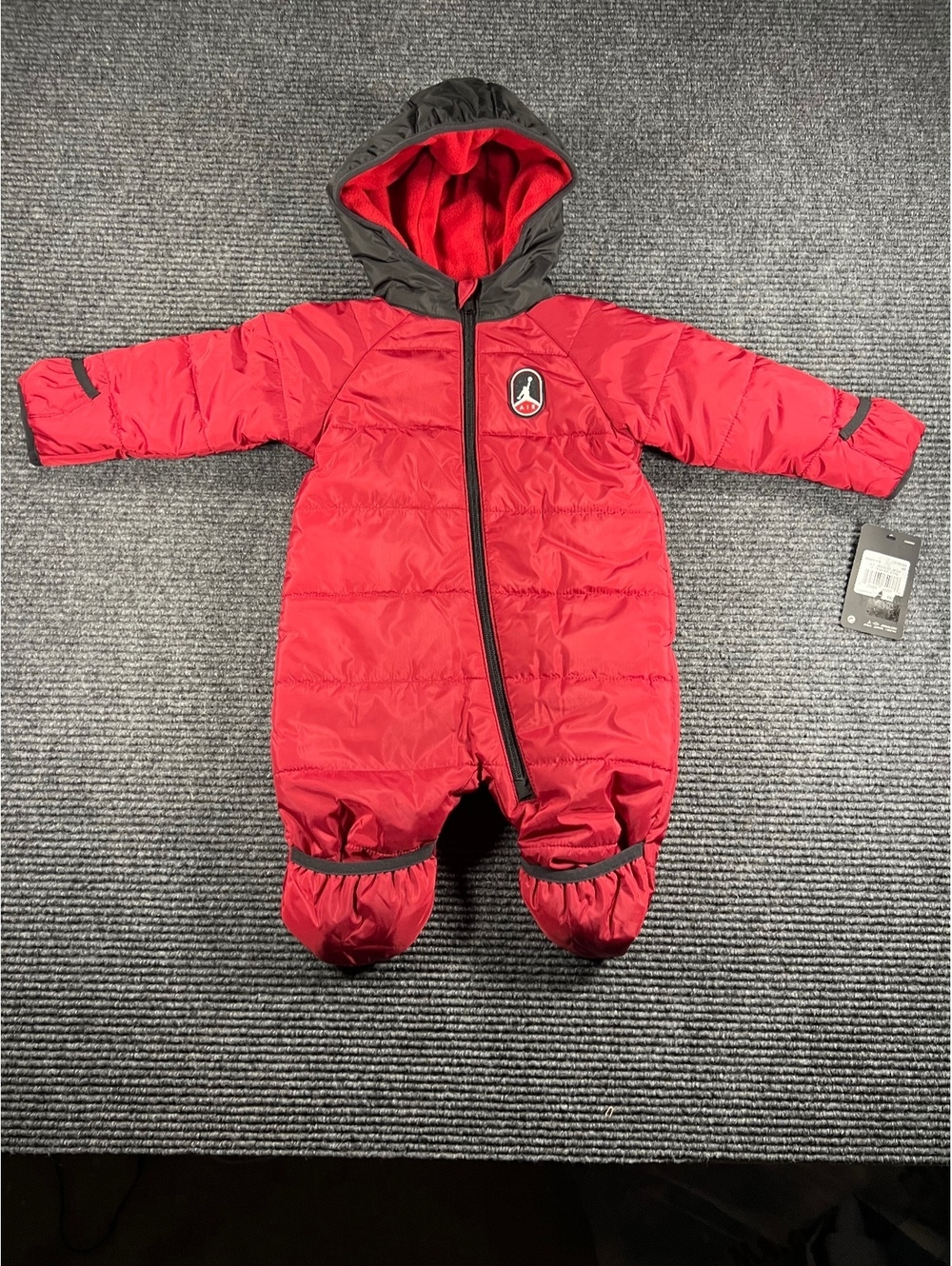 NWT - Jordan Baby 6M Gym Red Coverall Hooded Snowsuit - MSRP $95